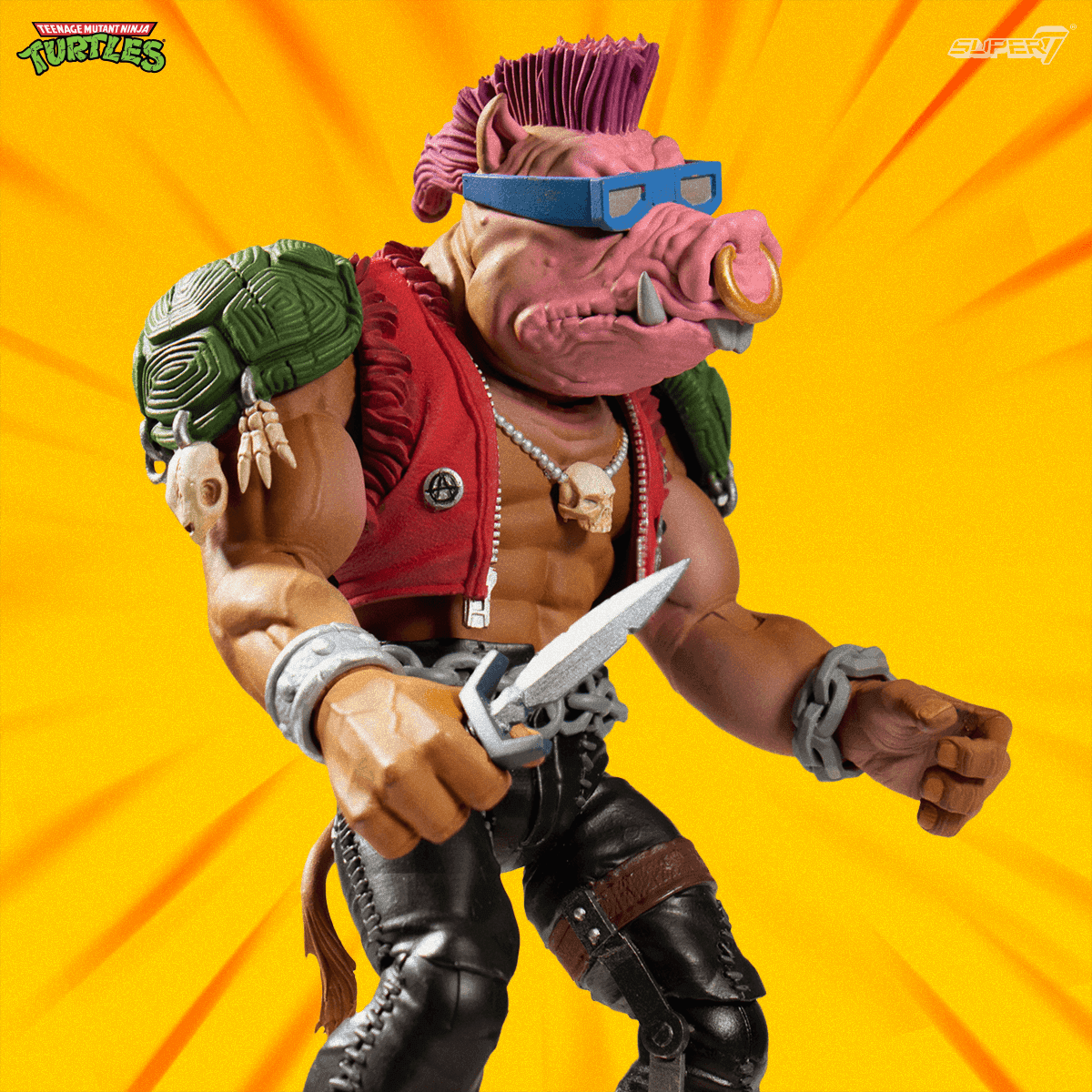 Super7 x Teenage Mutant Ninja Turtles Ultimates Bebop Wave 2 Action Figure TMNT - 