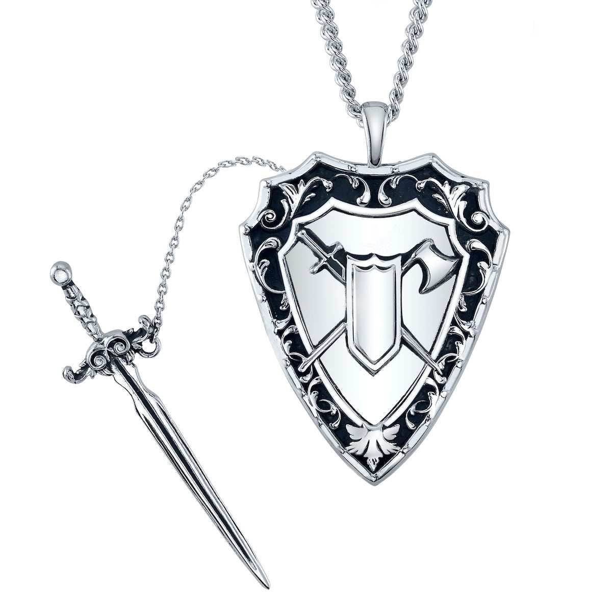 Dungeons and Dragons X RockLove Fighter Sword and Shield Necklace - 