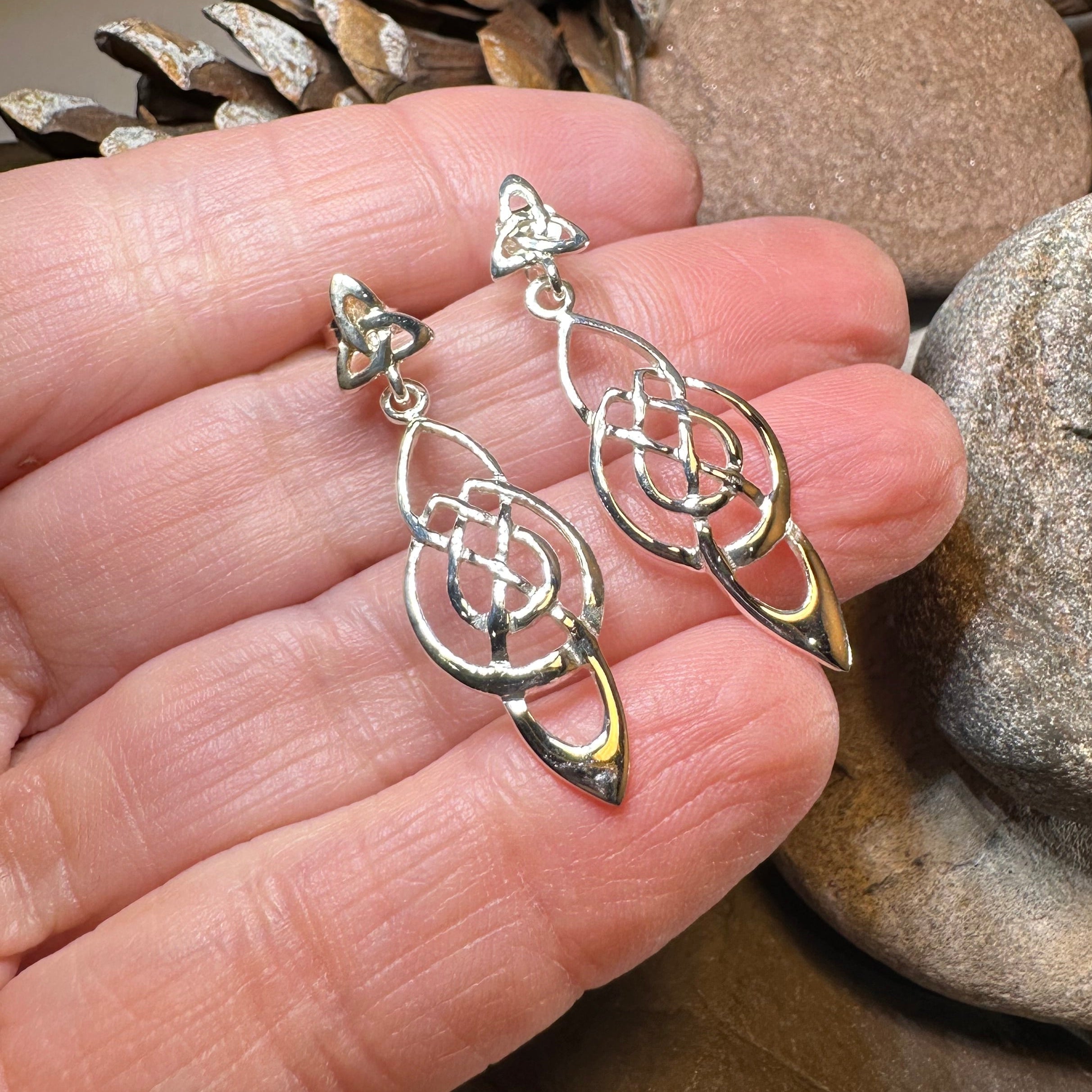 Celtic Knot Moon Earrings