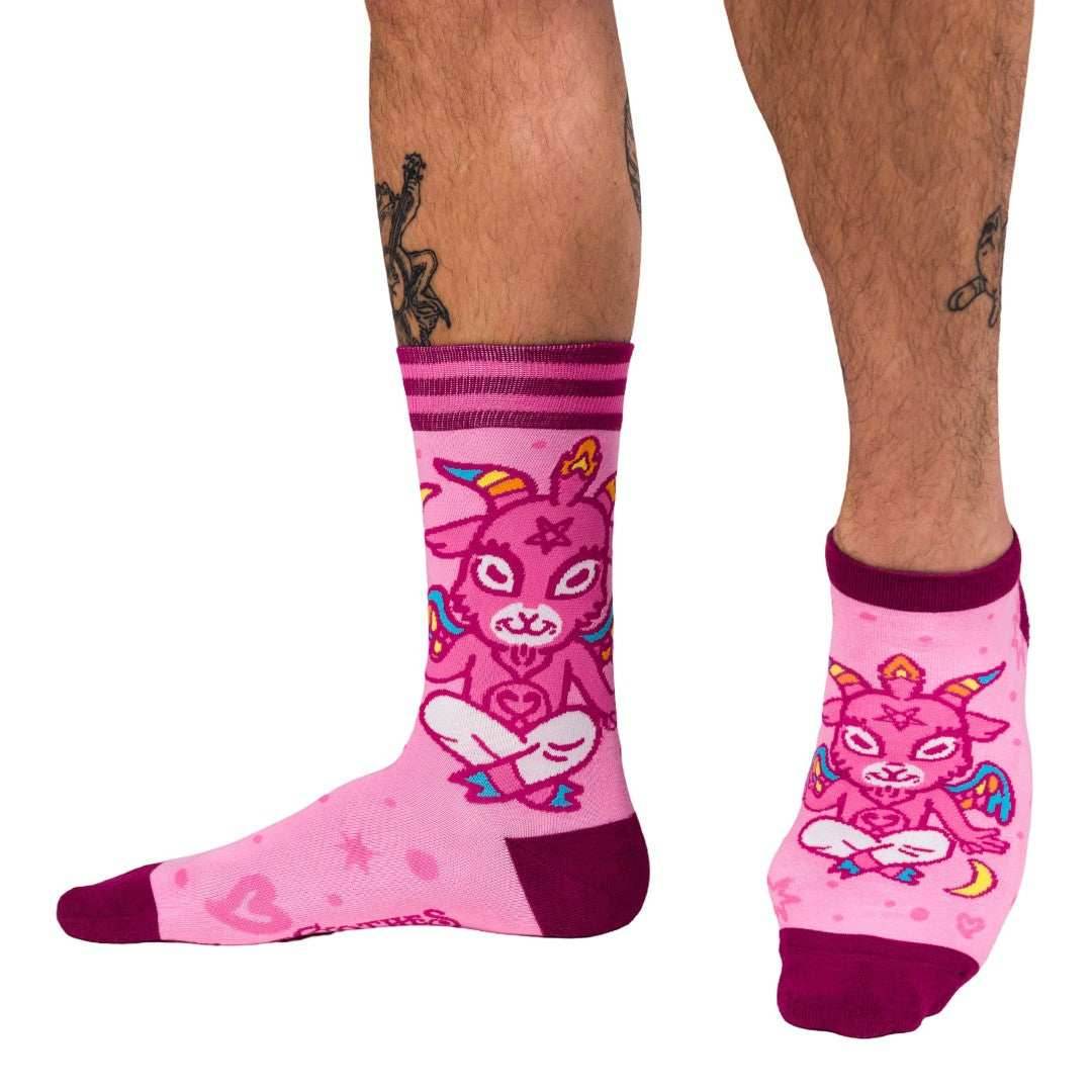 Cute Baphomet Ankle and Crew Sock Pack | 2 Designs - 