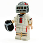 #6 QB Tampa Bay Football Player Minifig made using LEGO parts - B3 Customs - 