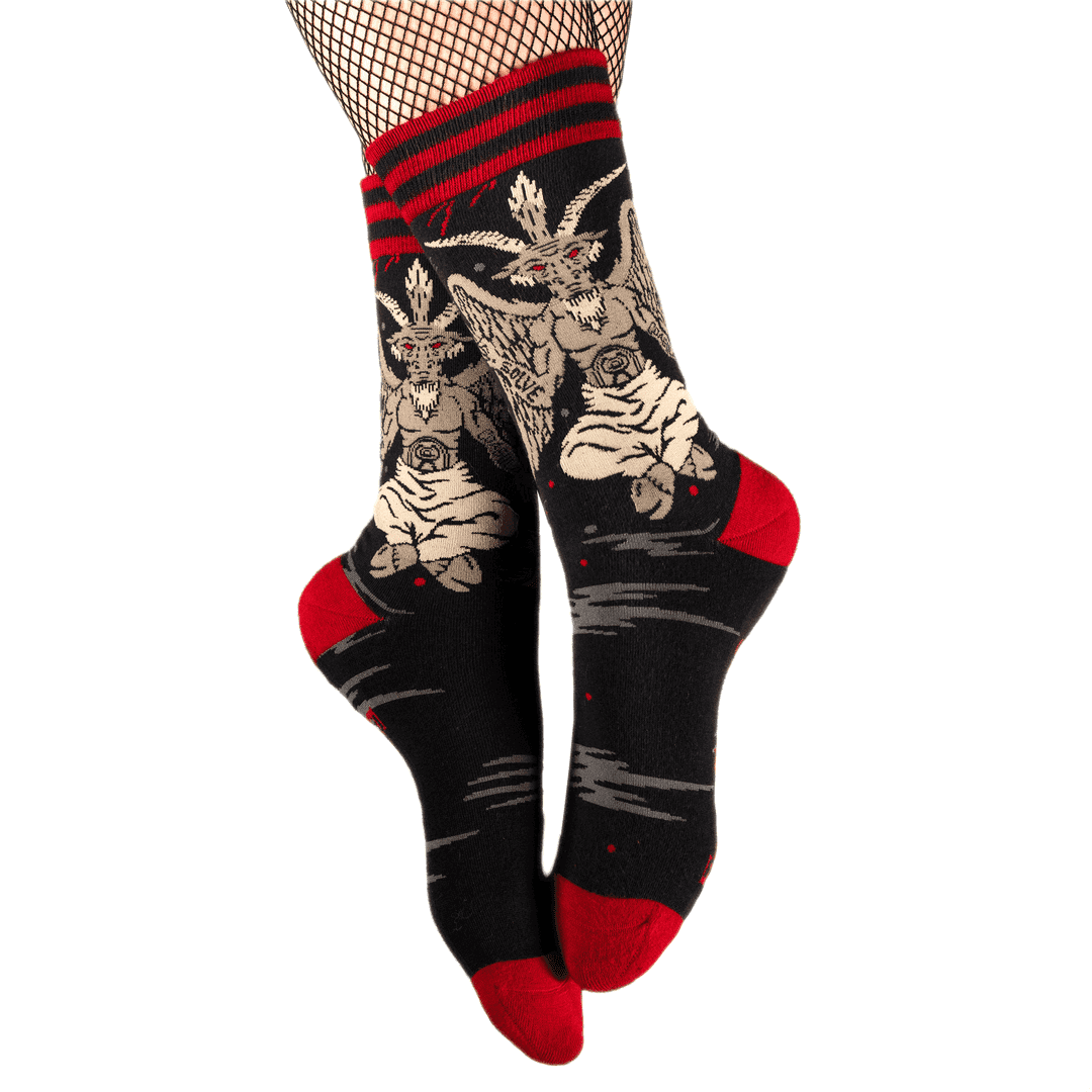 Evil Baphomet Ankle and Crew Sock Pack | 2 Designs - 