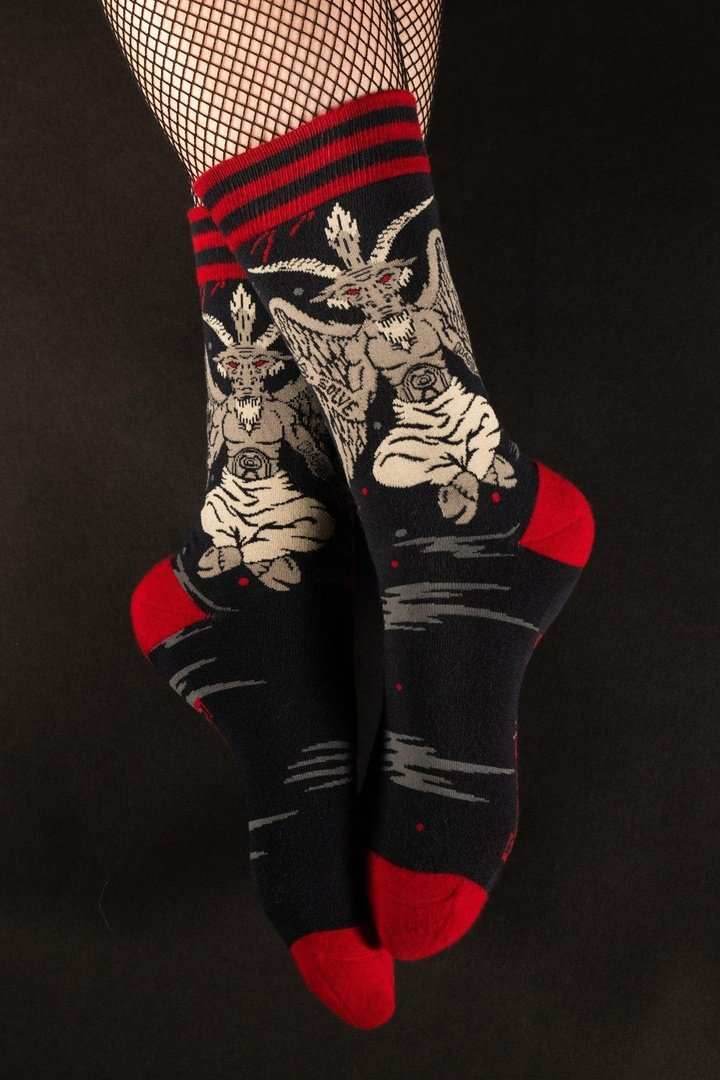 Evil AF Baphomet Crew Socks - 