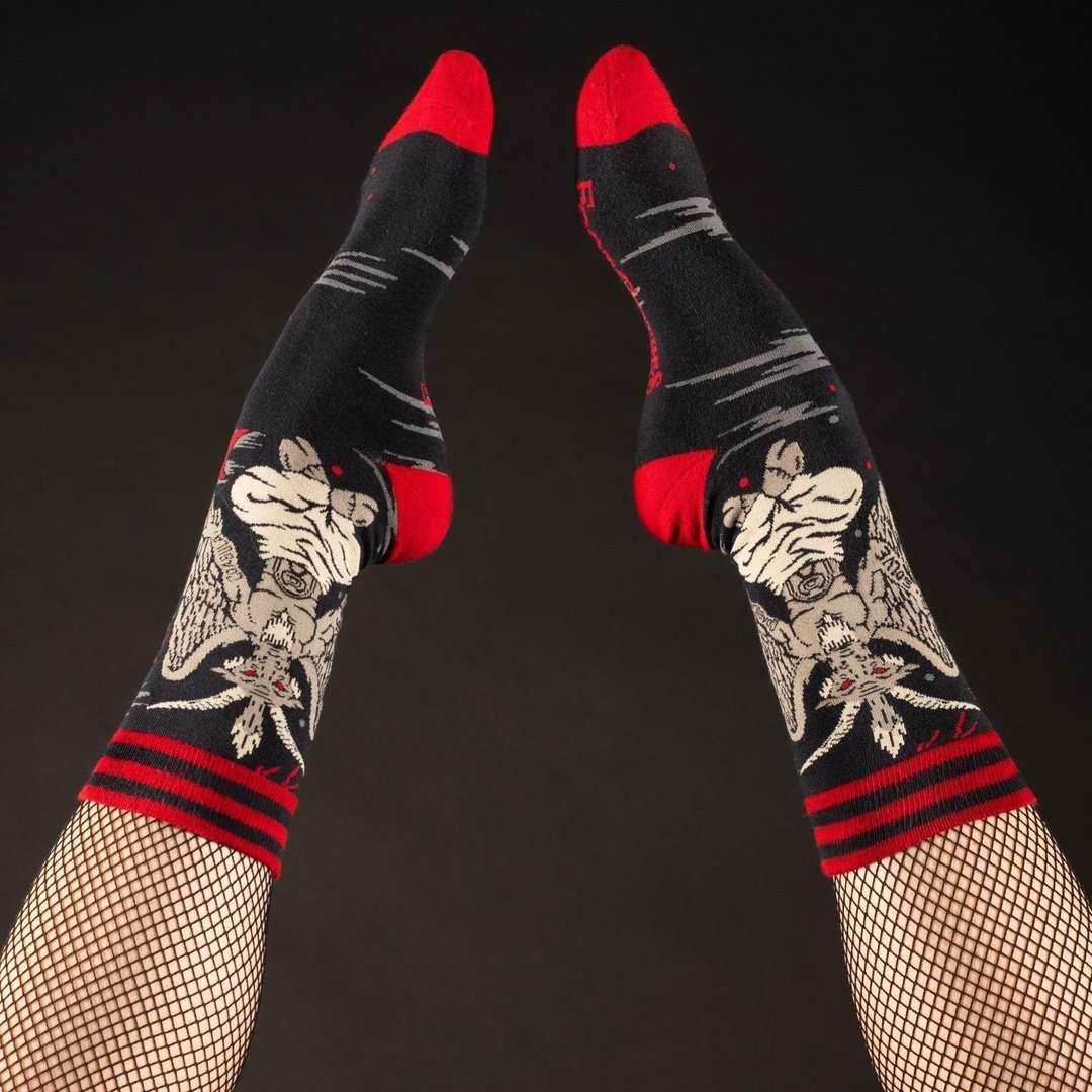 Evil AF Baphomet Crew Socks - 