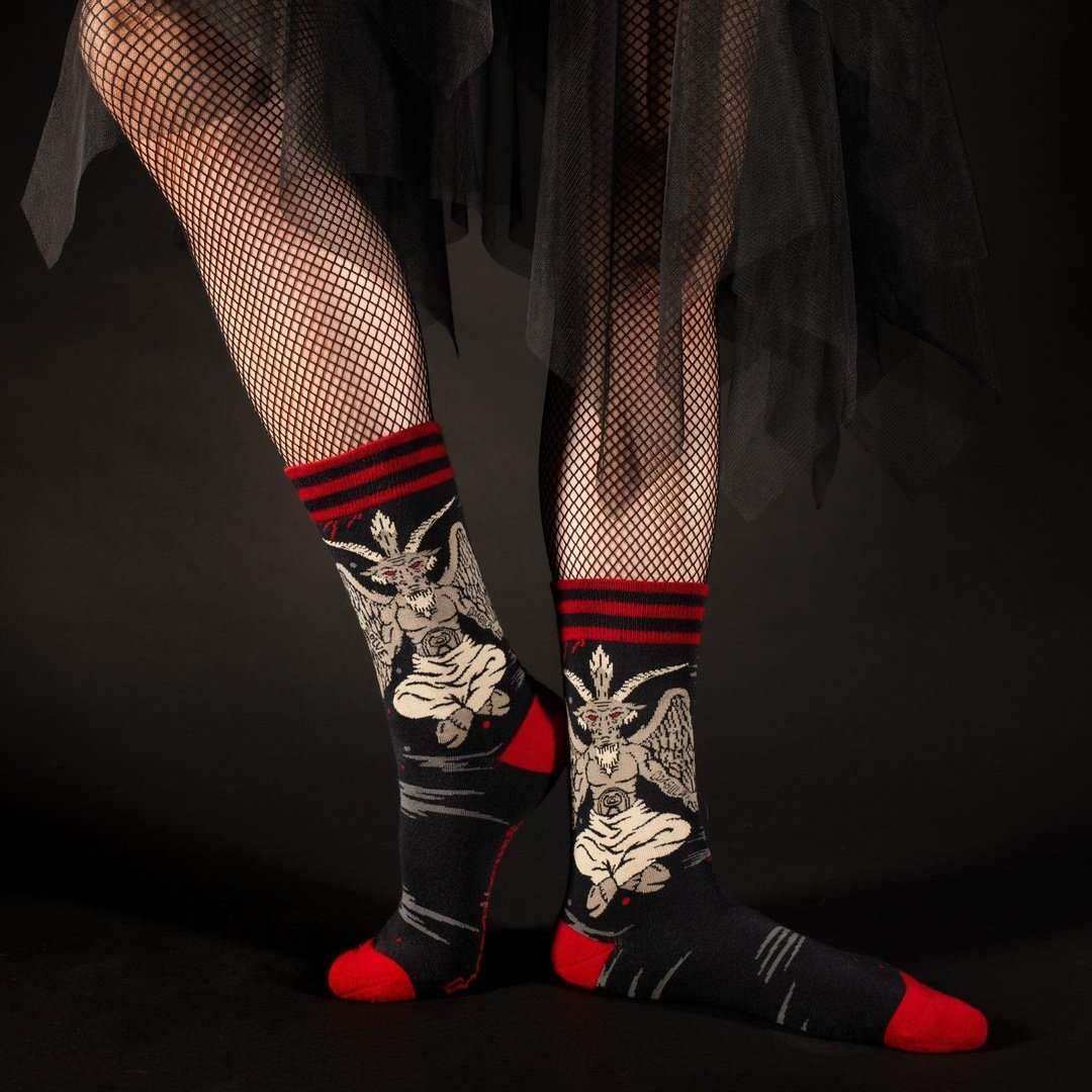 Evil AF Baphomet Crew Socks - 