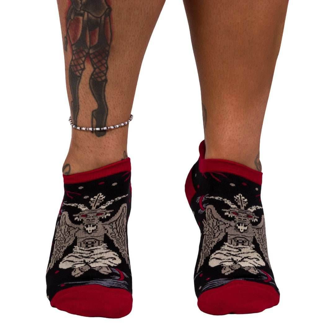 Evil Baphomet Ankle Socks - 