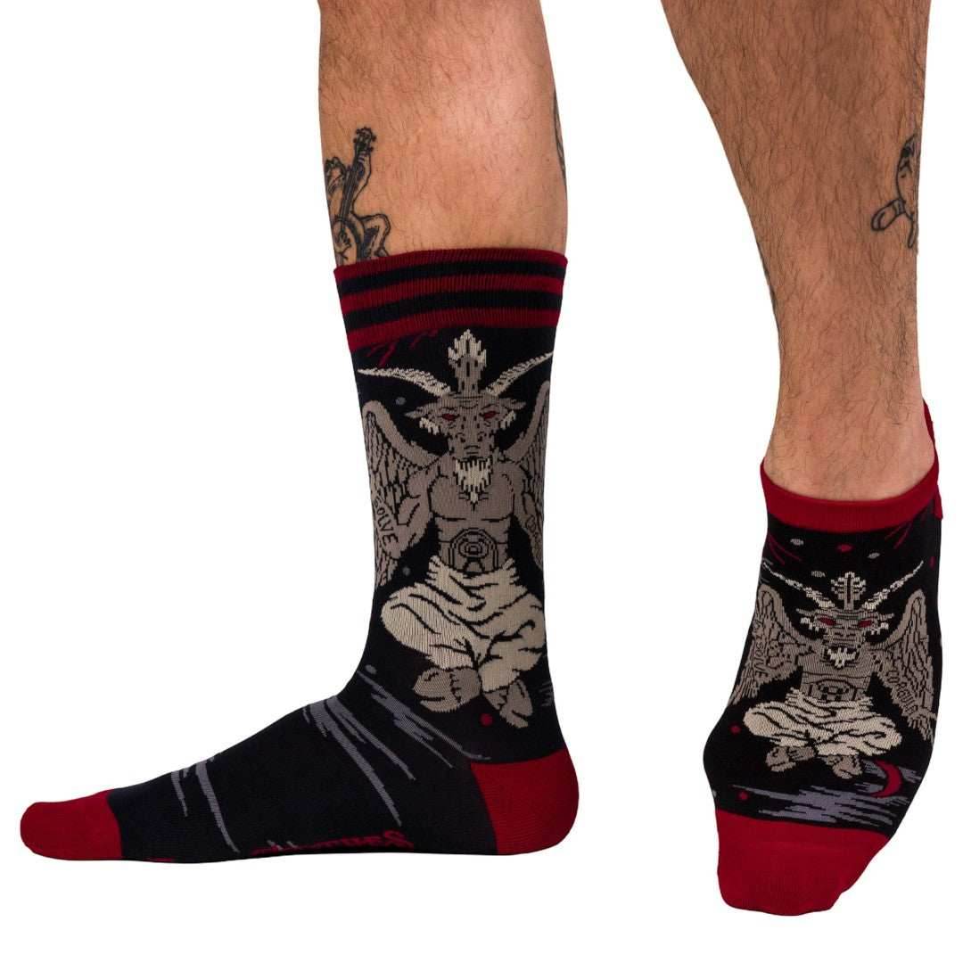 Evil Baphomet Ankle and Crew Sock Pack | 2 Designs - 
