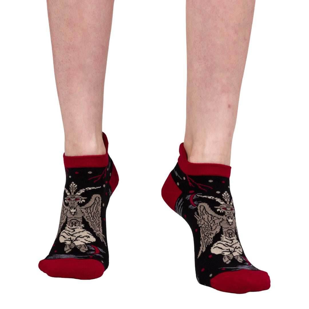 Evil Baphomet Ankle Socks - 