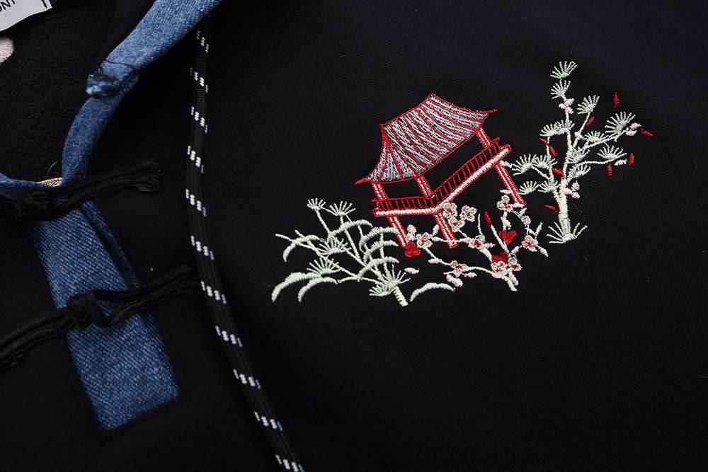 YE731 Fellowship Embroidery Hoodie - Black / S