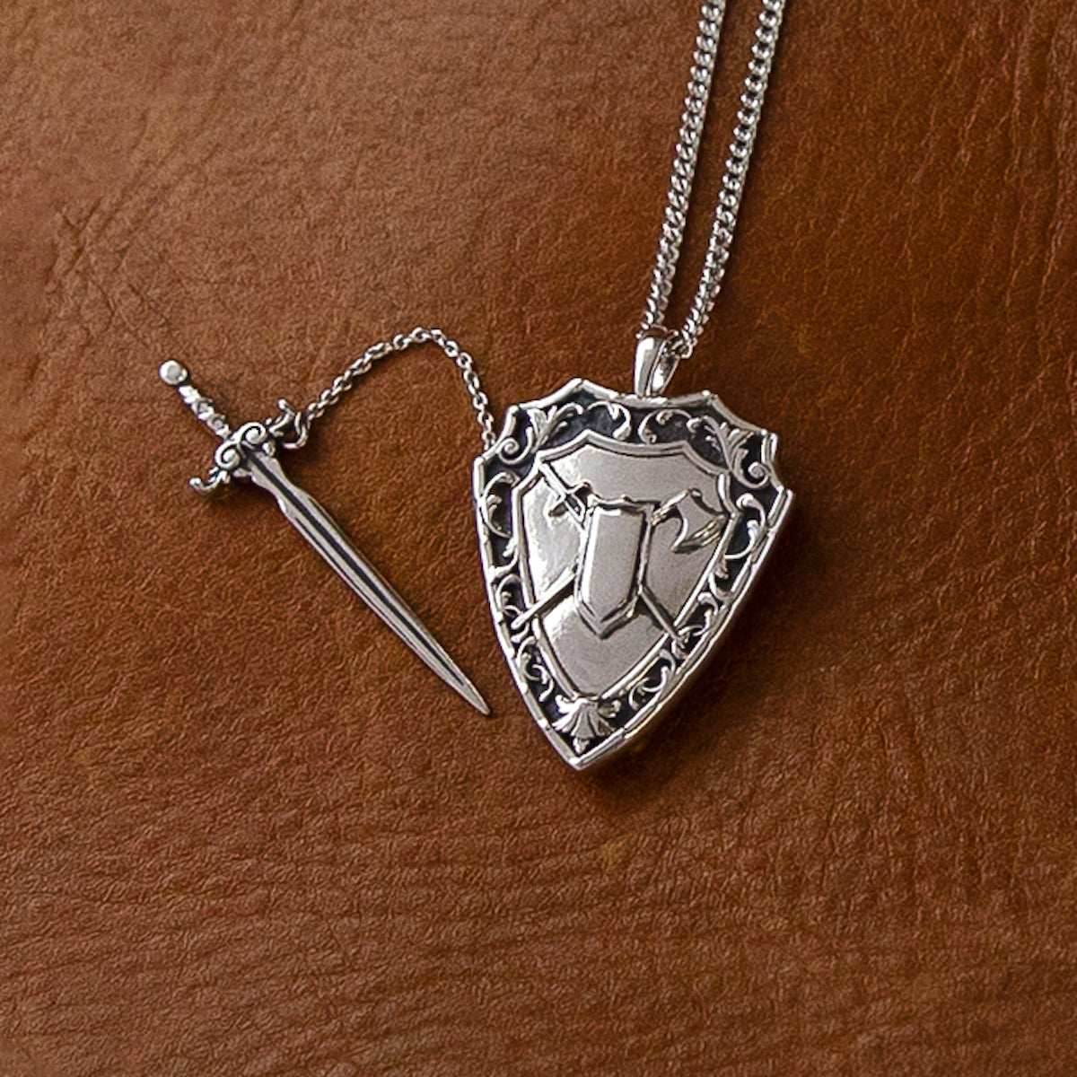 Dungeons and Dragons X RockLove Fighter Sword and Shield Necklace - 