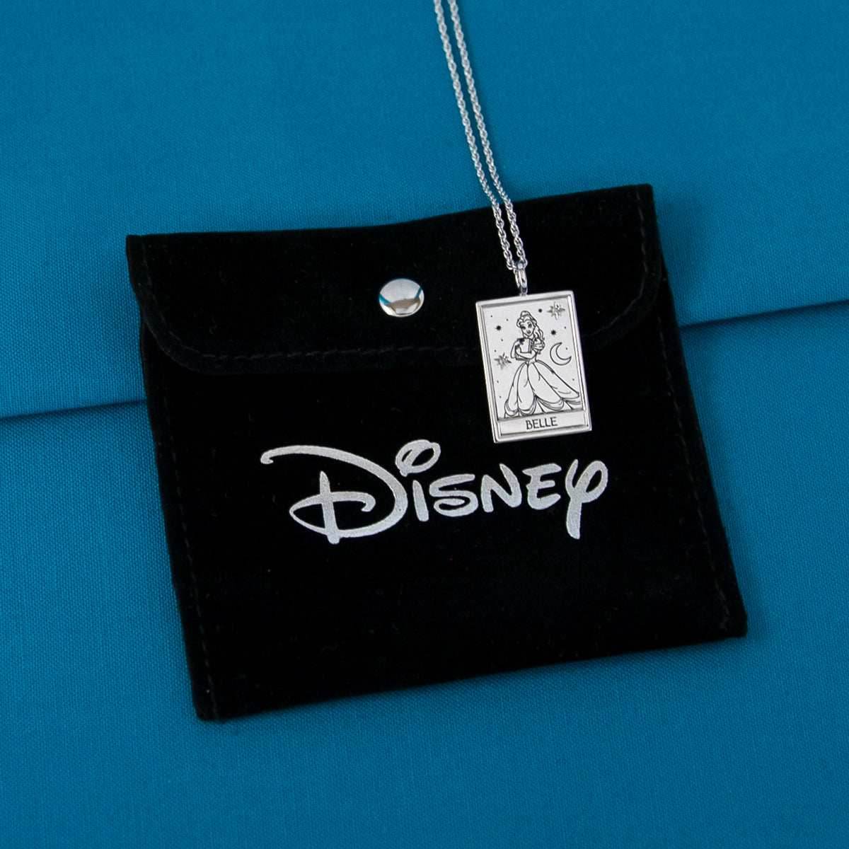Disney X RockLove BEAUTY AND THE BEAST Belle Tablet Necklace - Sterling Silver