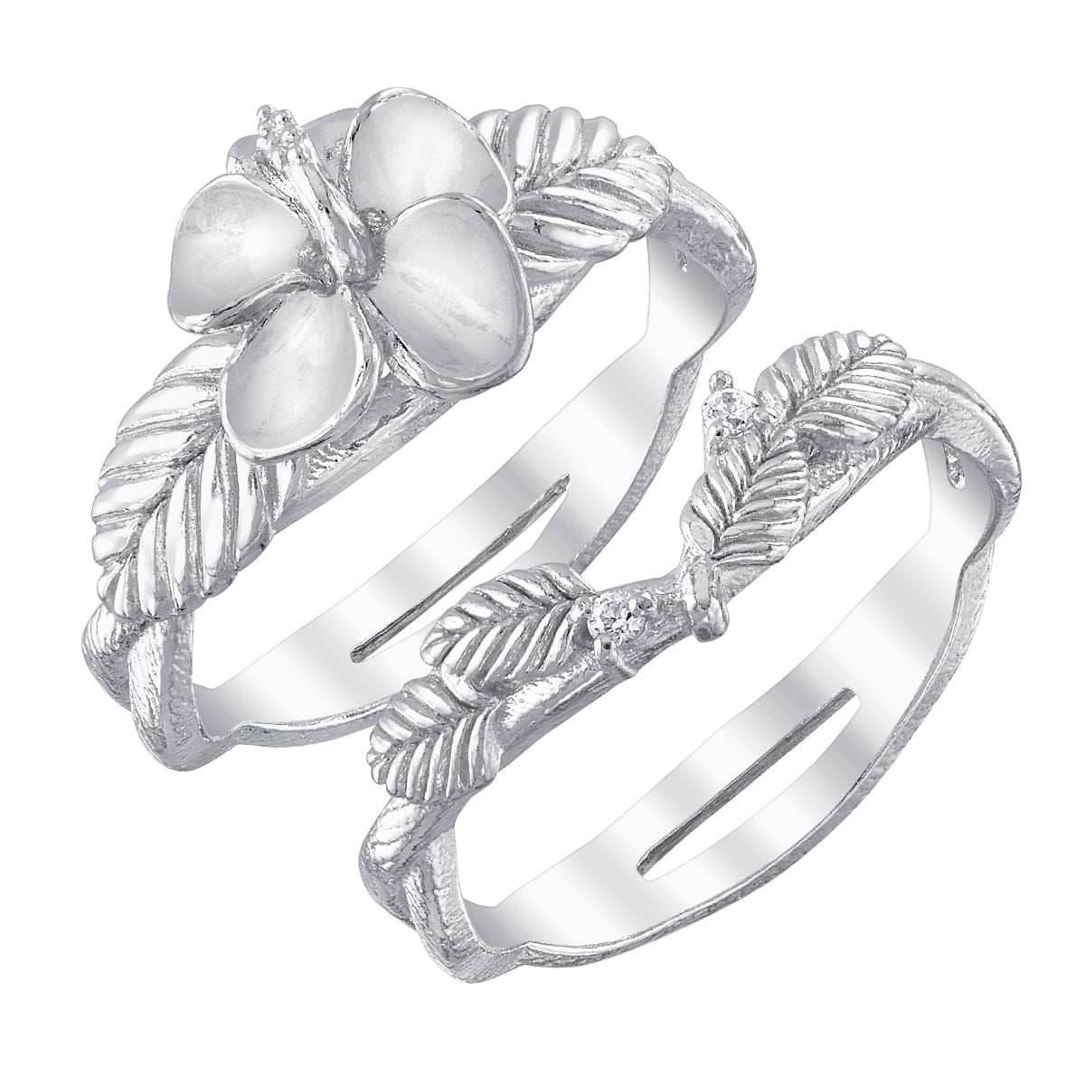 Disney X RockLove DISNEY MOANA Moana Hibiscus Stacker Rings - Rose Gold Plated / Size 5