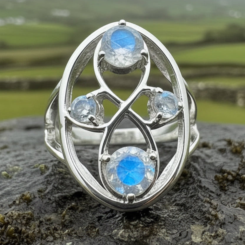 Moonstone Infinity Ring