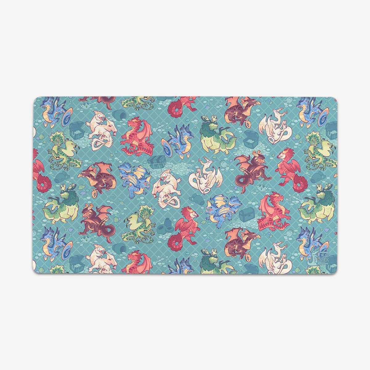 Chromatic Dragons Playmat - Standard Playmat / Teal / Plain