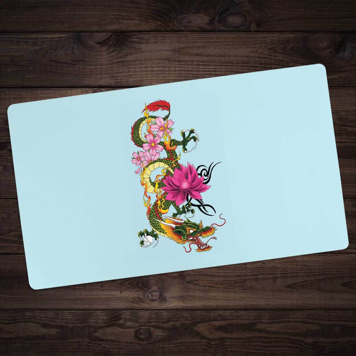 Cherry Blossom Chinese Dragon Playmat - Standard Playmat / Plain