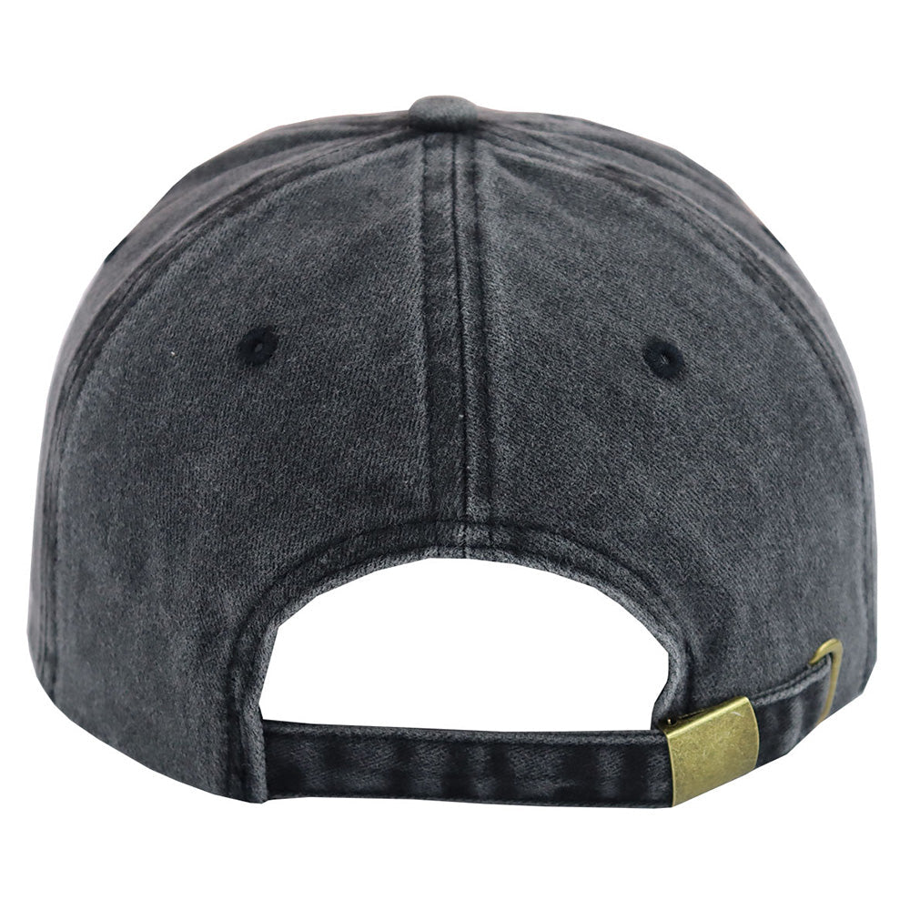"Thankful Pumpkin" Embroidered Baseball Cap – Vintage Washed Black Hat
