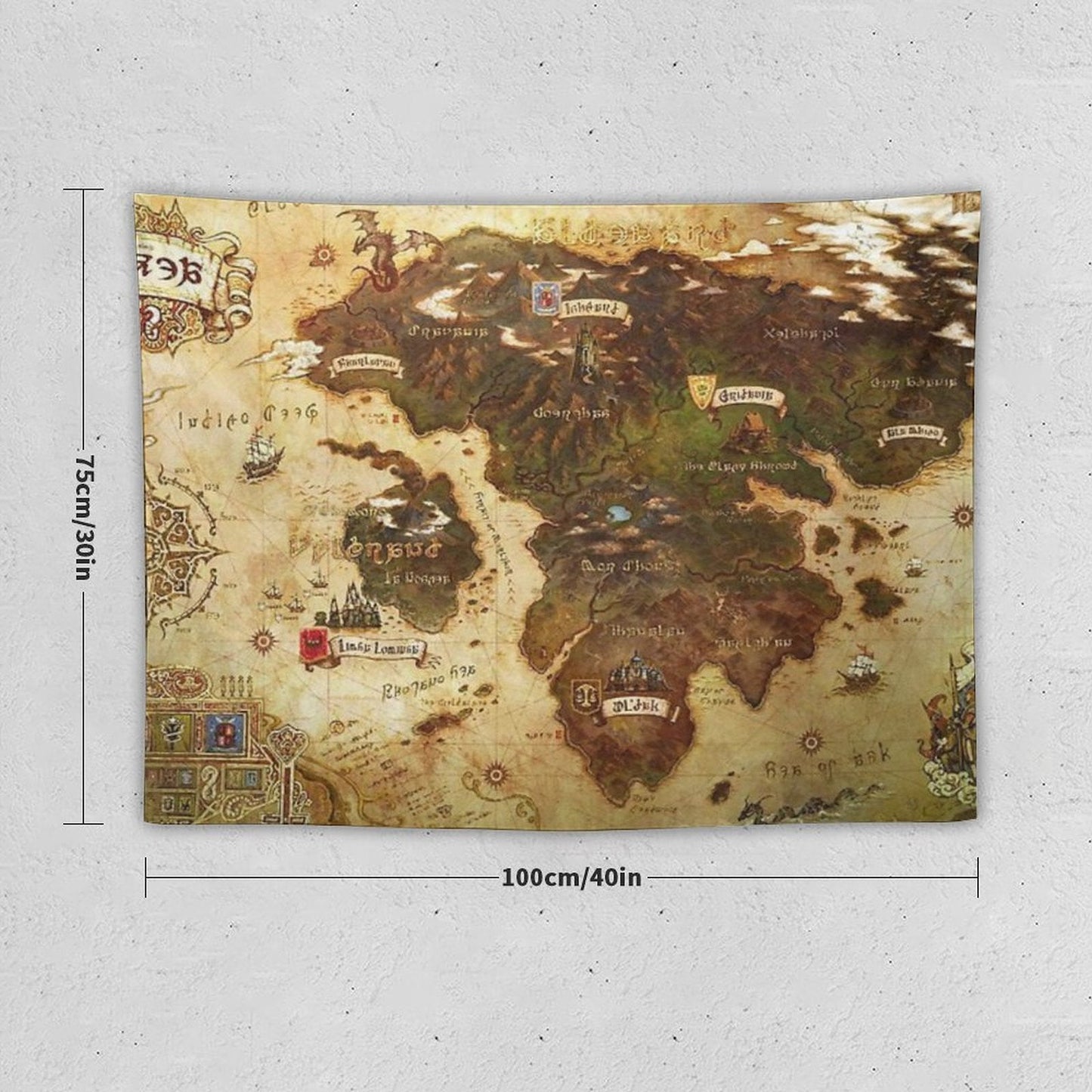 Eorzea FFXIV Map Tapestry