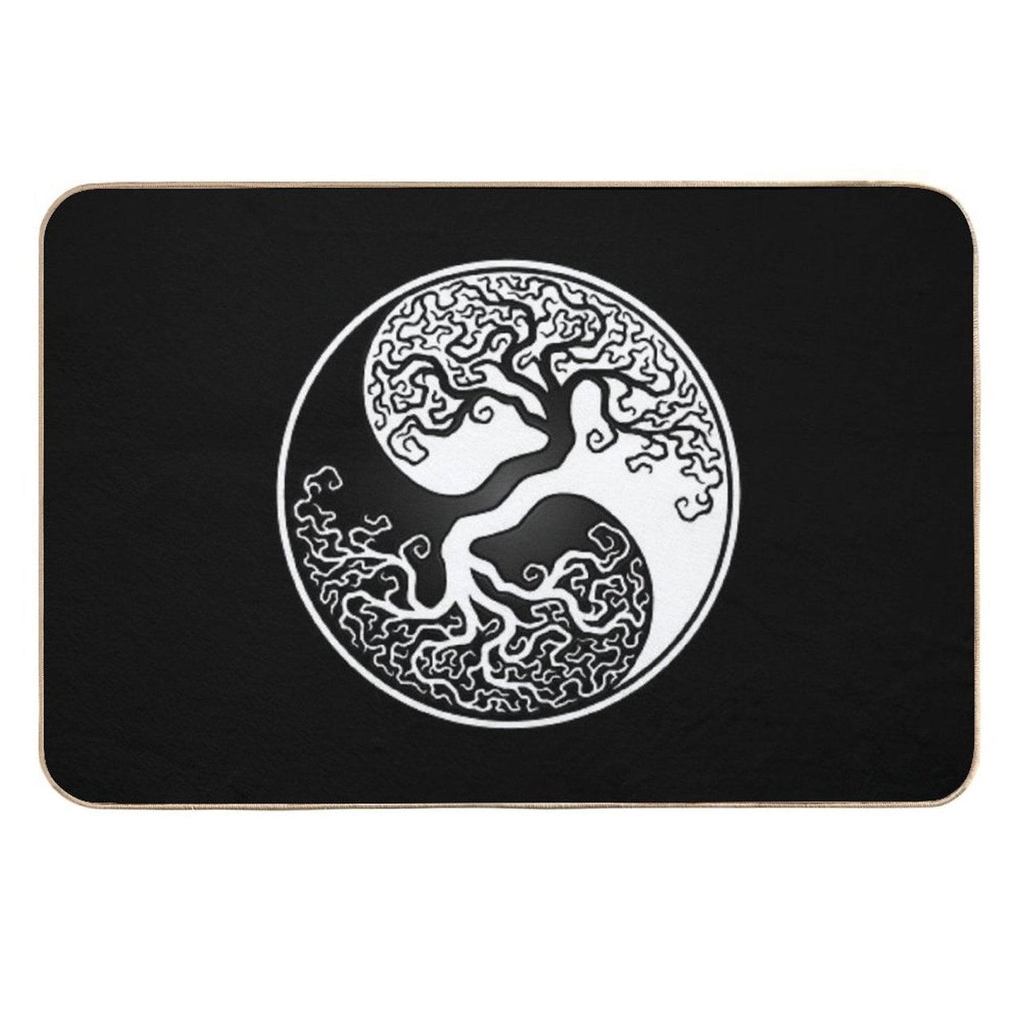 White And Black Tree of Life Yin Yang  Versatile Bath Mat