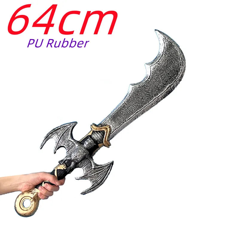 1:1 Battle Beast King Sword Cosplay Chaos Blade War Warrior Weapons Sacrifice Role Prop Skull Knife Carnival Safety PU Model Toy