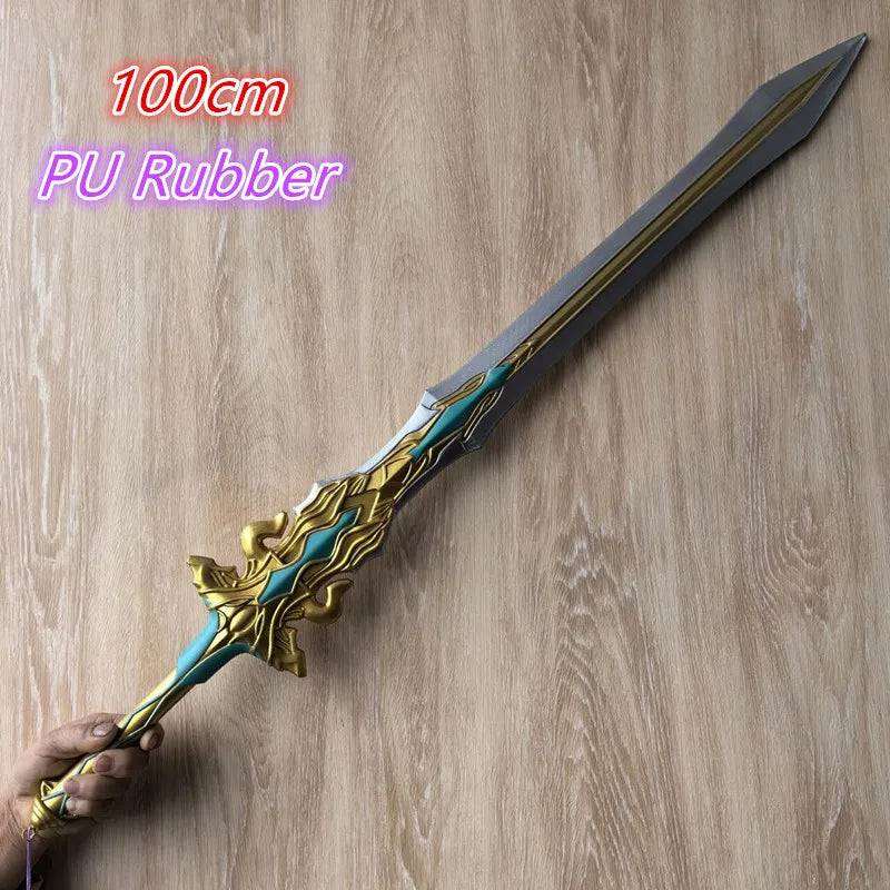 1:1 Cosplay Chinese Dou luo Doula Continent Asura gold Sword Styles Weapon Prop Bloody Sword Cos Halloween Props Gift Toy