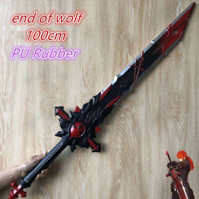 1:1 Cosplay Genshin Impact Sword Freedom Sworn Sword end of wolf Safety PU Model Weapon Mistsplitter Diluc Sword