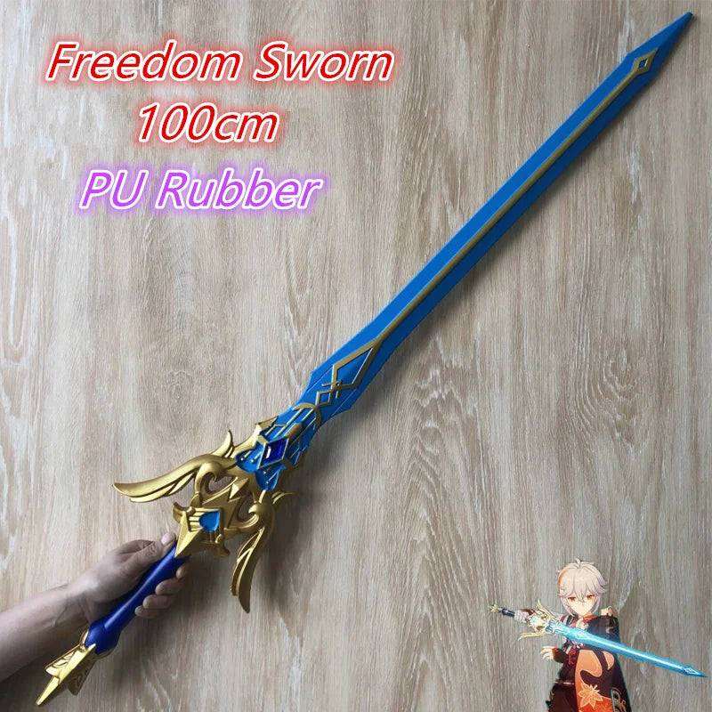 1:1 Cosplay Genshin Impact Sword Freedom Sworn Sword end of wolf Safety PU Model Weapon Mistsplitter Diluc Sword