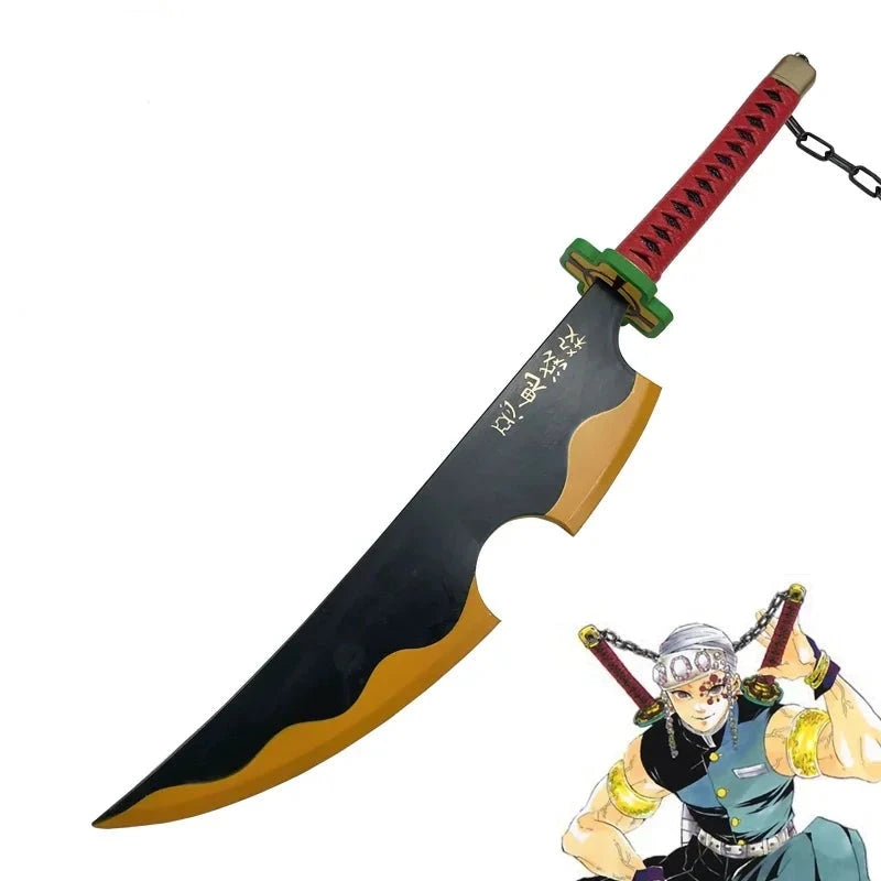 1:1 cosplay  Sword Weapon Agatsuma Zenitsu Sword  Anime Ninja Knife PU toy 104cm