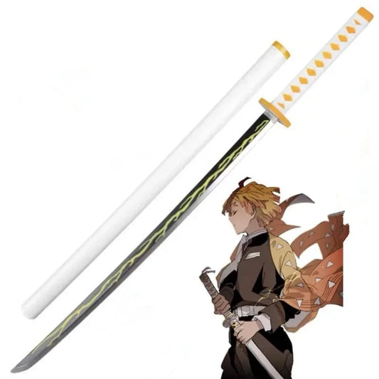 1:1 cosplay  Sword Weapon Agatsuma Zenitsu Sword  Anime Ninja Knife PU toy 104cm