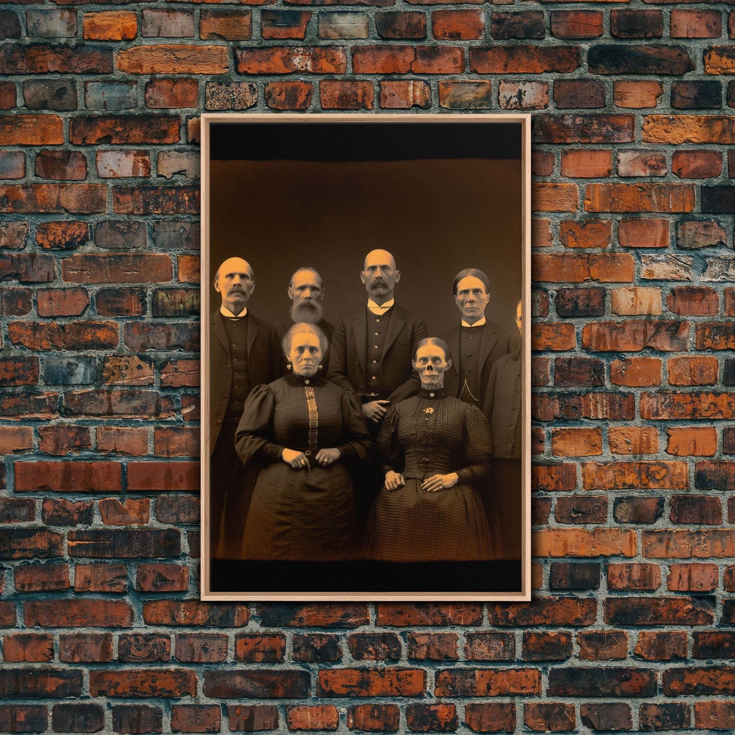 Halloween Wall Art, Spooky Room Decor, Horror Decor, Creepy Art, Ghost Art, Dark Fantasy, Canvas Print, Wall Art, Vertical Print, Room Decor - 8x12 Inches / Light Oak Frame