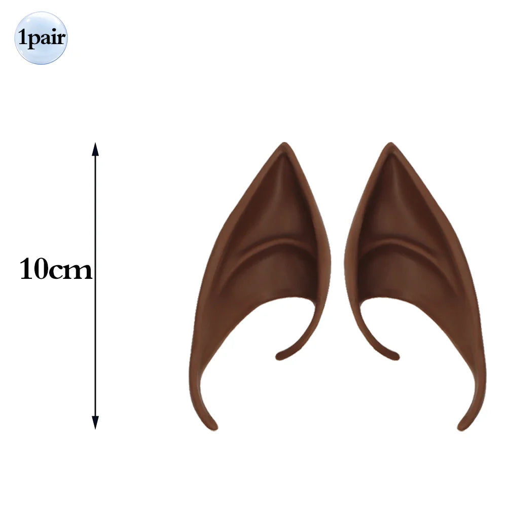 1 Pair Long Brown Elf Ears Cosplay Fairy Ears Vampire Dress Up Accessory for Halloween Renaissance Fantasy LARP Masquerade Party