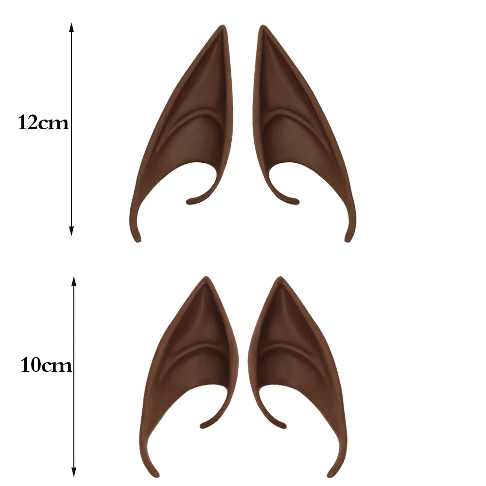 1 Pair Long Brown Elf Ears Cosplay Fairy Ears Vampire Dress Up Accessory for Halloween Renaissance Fantasy LARP Masquerade Party