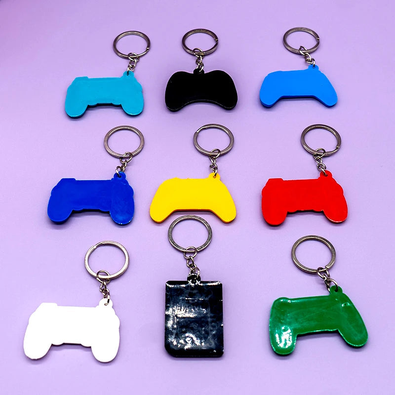 1 PCS PVC Key Chains Colorful Game Controller Joystick Keyring Cute Car Keychain Gift for Game Festival Souvenir Friends Gifts