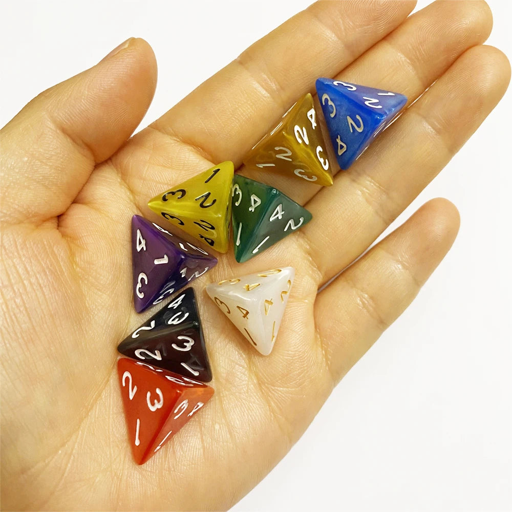 10 Pieces D4 4-sided Pearl Digital Dice For Tabletop Role Playing Games Math Teaching Accessory