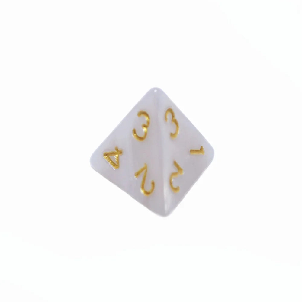 10 Pieces D4 4-sided Pearl Digital Dice For Tabletop Role Playing Games Math Teaching Accessory