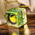 Orym Critical Role OC Inspired Green Colorshifting Handmade Resin Individual D6 Gaming Dice TTRPG