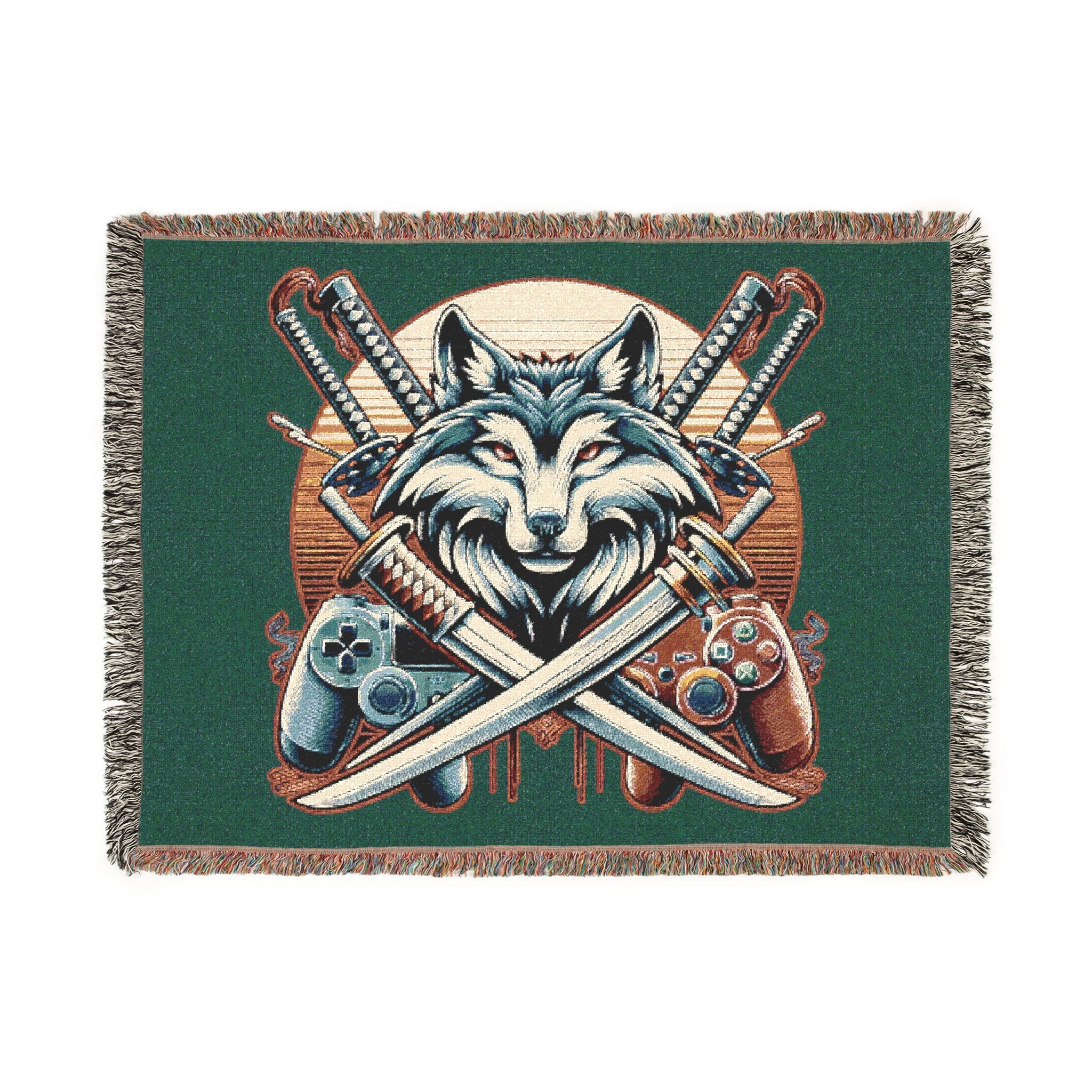 Xp wolf gamer warrior Woven Blanket