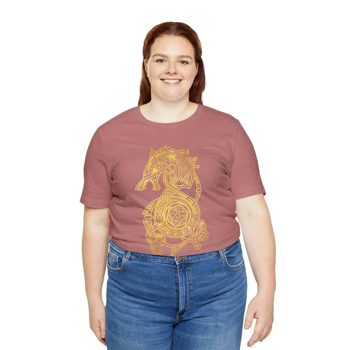 Golden Celtic Dice Dragon Shirt - Army / S