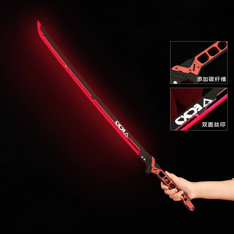 108cm Cyberpunk Errata Light saber Thermal Katana Blade Game Peripheral Acrylic Glow Samurai Sword Model for Cosplay Gifts Toys