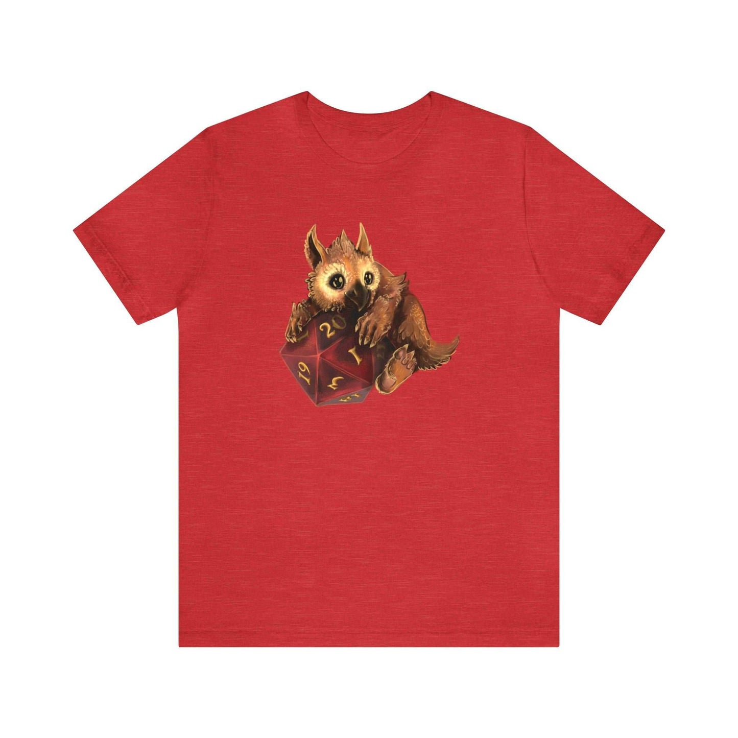 Owliver with High Variance D20 Short Sleeve Tee - Heather Red / S