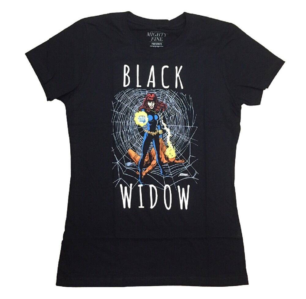 Black Widow Web Avengers Marvel Comics Junior T-Shirt - M