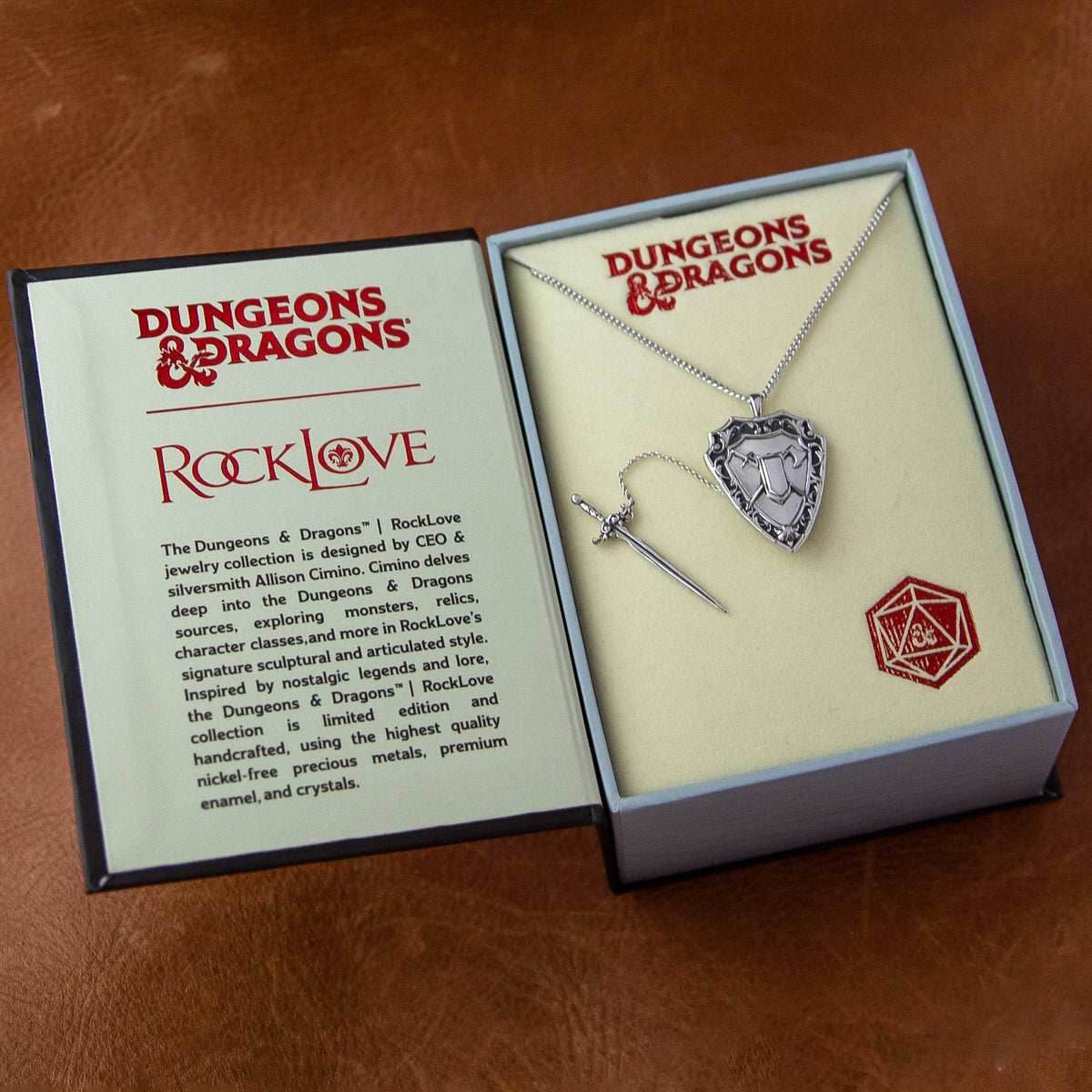 Dungeons and Dragons X RockLove Fighter Sword and Shield Necklace - 