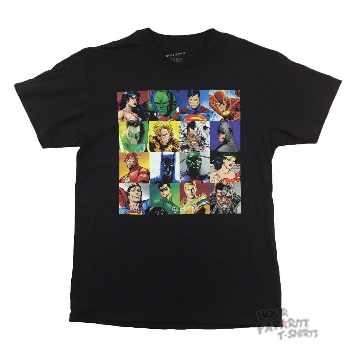 Justice League Faces JLA DC Comics Adult T-Shirt - S