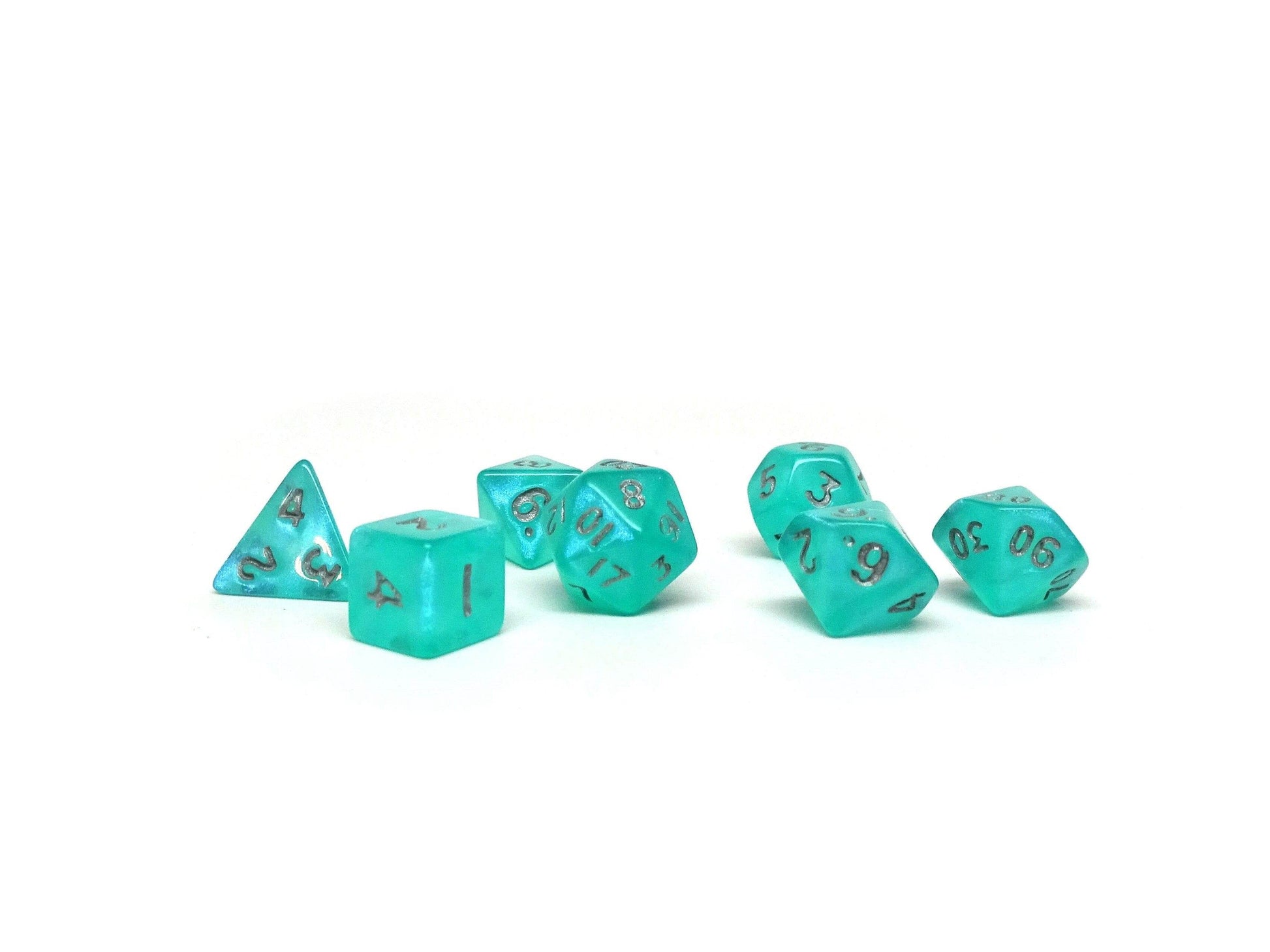 10mm Aqua Shine Mini Dice Set - 