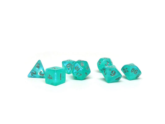 10mm Aqua Shine Mini Dice Set - 