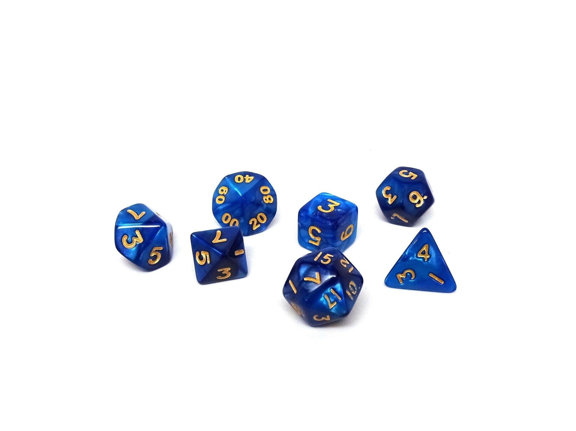 10mm Black and Blue Mini Dice Set - 