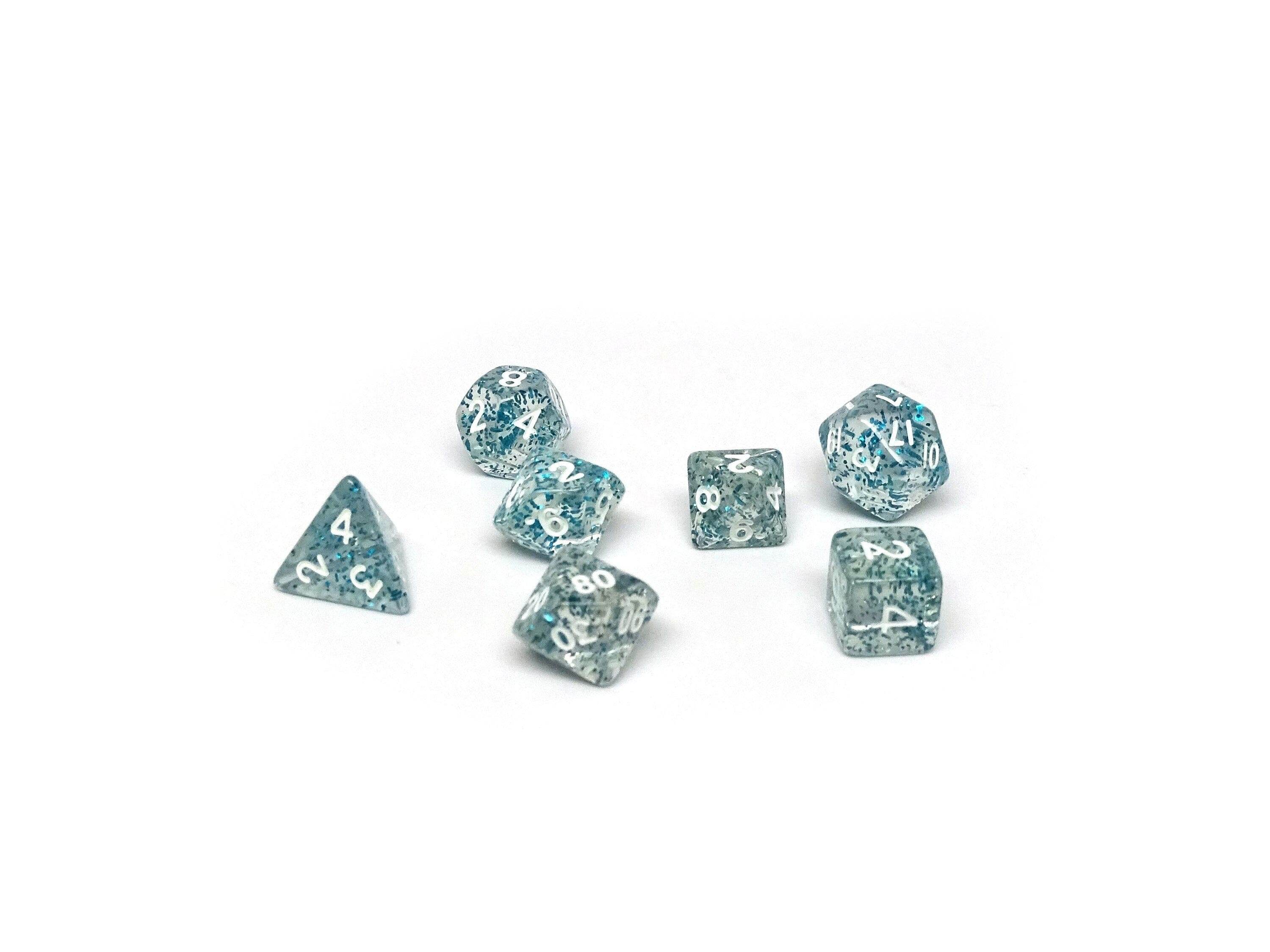 10mm Blue Sparkle Mini Dice Set - 