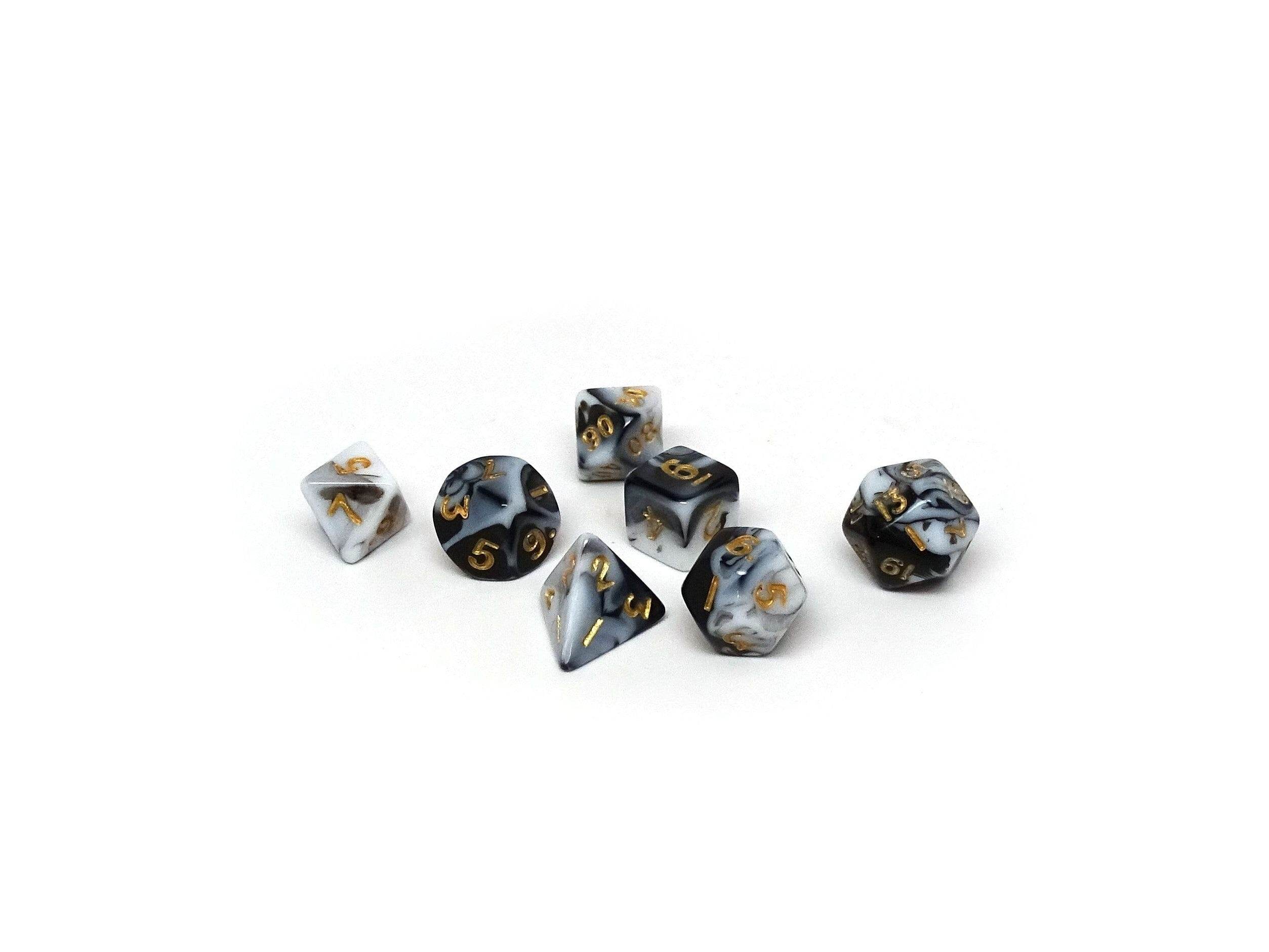 10mm Marbled Mini Dice Set - 