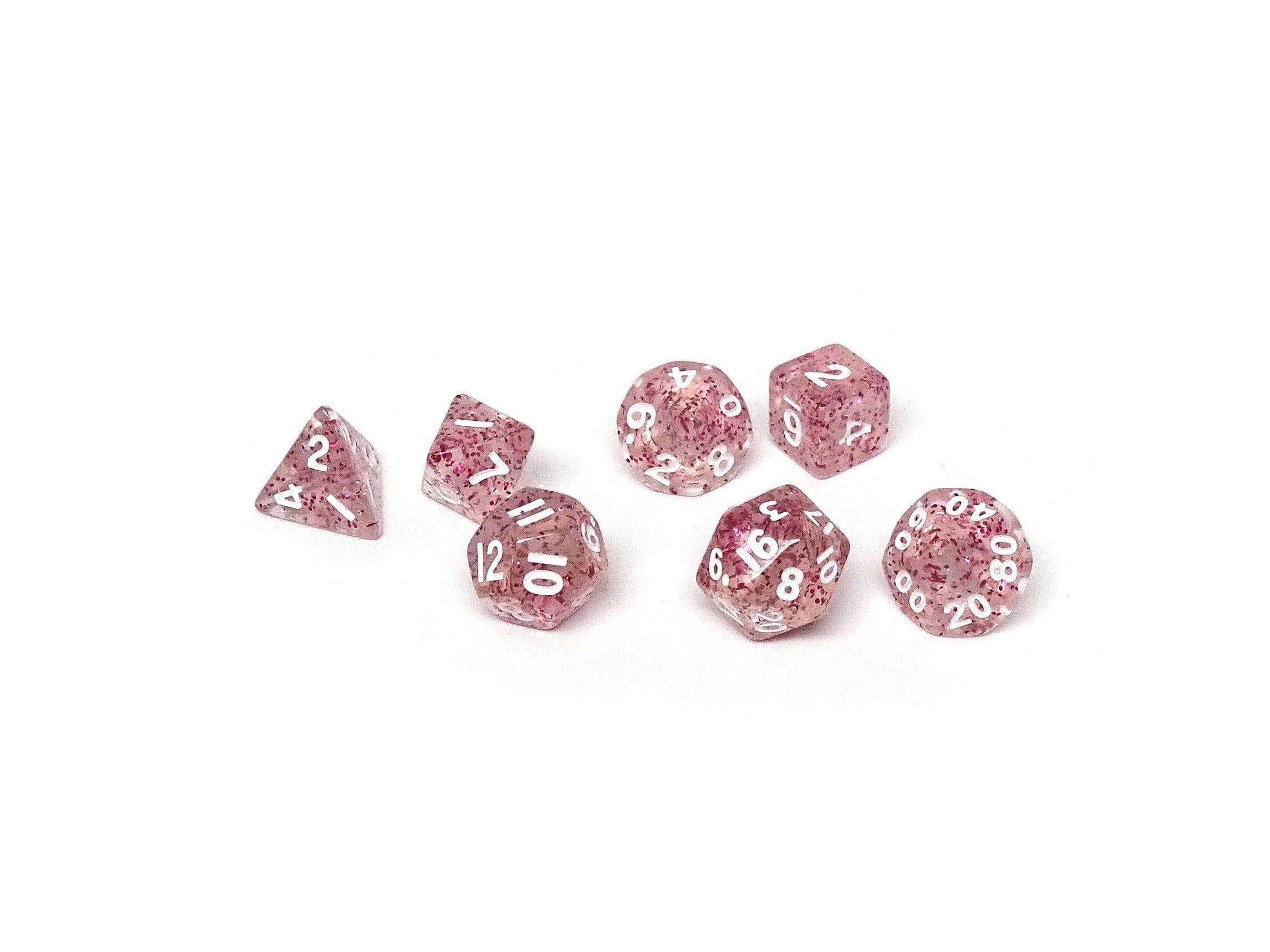 10mm Pink Sparkle Mini Dice Set - 