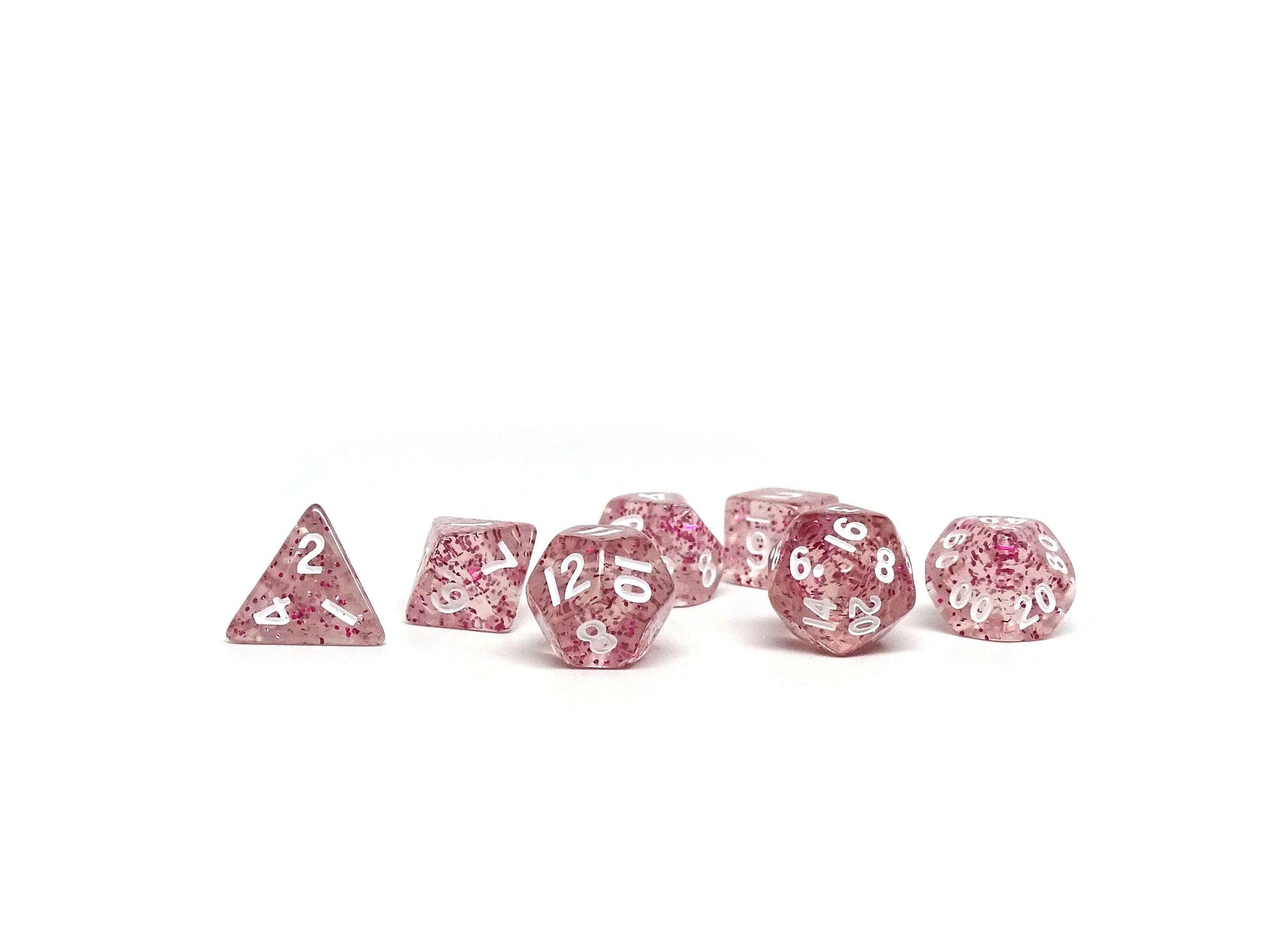 10mm Pink Sparkle Mini Dice Set