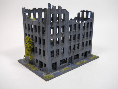 Ruined City Building, 8" x 4" (MDF) - 15MMDF262-3